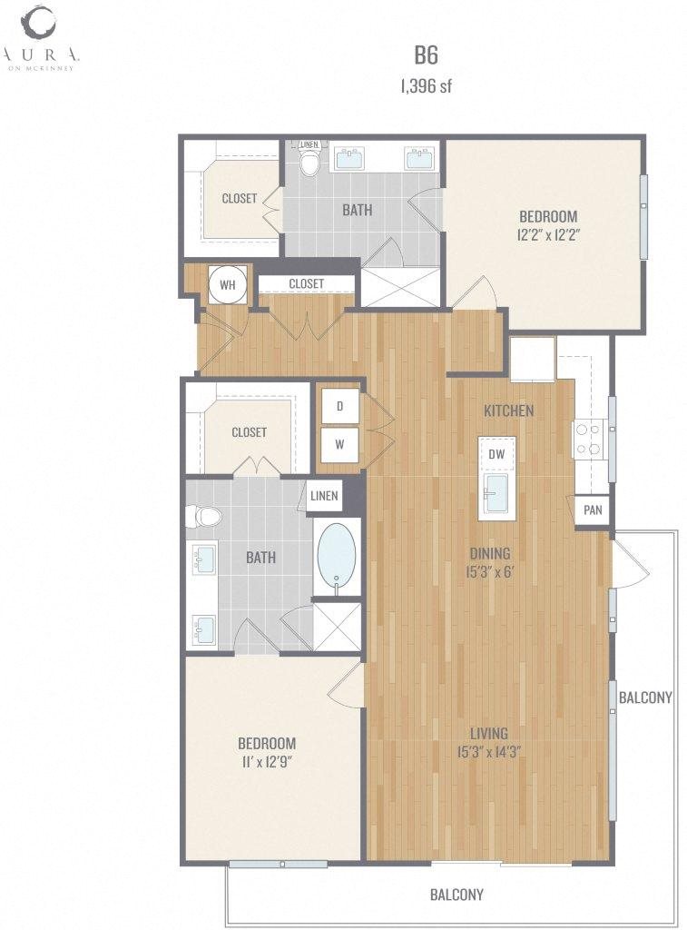 Aura On Mckinney Apartments B6 Floor Plan Aura On Mckinney Apartments B6 Floor Plan